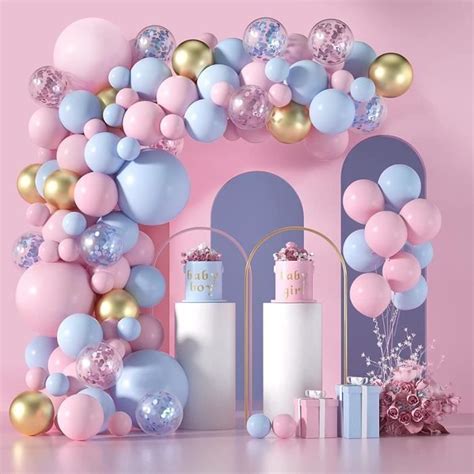 Kit D Arche De Ballons Bleue Rose Guirlande Ballon Macaron Pi Ces