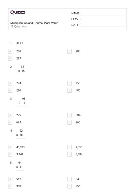 50+ Decimal Place Value worksheets for 3rd Year on Quizizz | Free ...