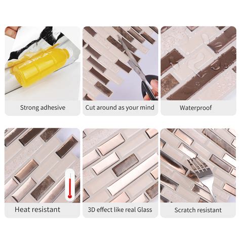 Vividtiles Cm D Peel And Stick Mosaic Wall Tiles Self