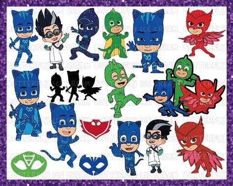 Pj Masks Svg Pj Masks Birthday Pj Masks Clipart Pj Masks Etsy Canada