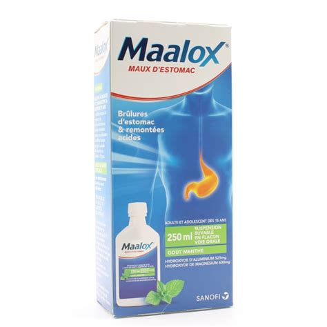 Maalox Menthe Solution Buvable 250mlunivers Pharmacie