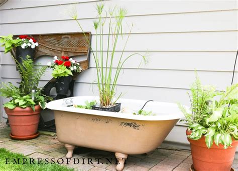 How To Make A Garden Pond In An Old Bathtub