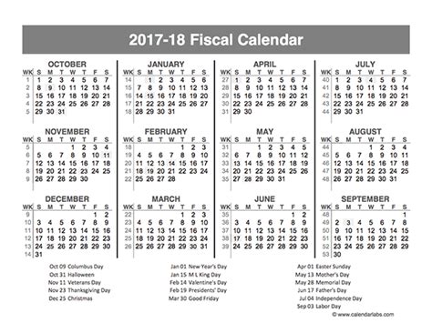 2017 Fiscal Year Quarters Template - Free Printable Templates