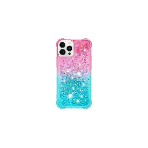 SKALO iPhone 15 Pro Max Kvicksand Glitter Hjärtan TPU skal Rosa