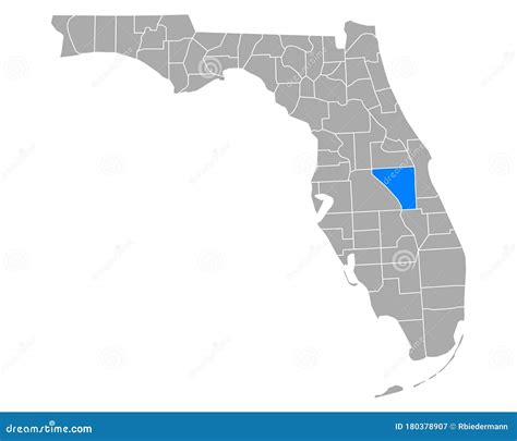 Map of Osceola in Florida stock vector. Illustration of cartography ...