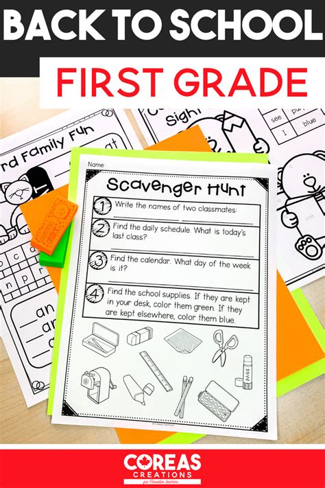 Back To School Activities Grade 1 Schools First Elementary Schools