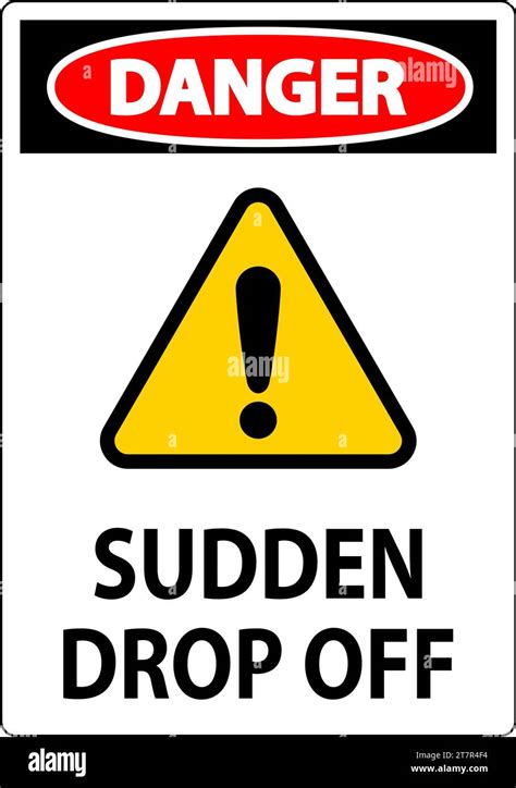 Danger Sign Sudden Drop Off Stock Vector Image Art Alamy