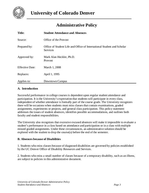 Attendance Policy 15 Examples Format Pdf