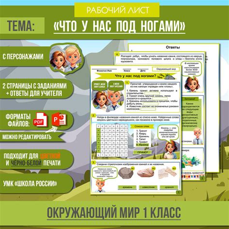 Рабочий лист «Что у нас под ногами?» | 1 класс Окружающий мир УМК ...