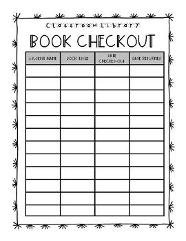 Classroom Library Checkout Sheet By Abbey Abloom Tpt