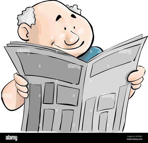 A Man Reading A Newspaper Stock Vector Image And Art Alamy