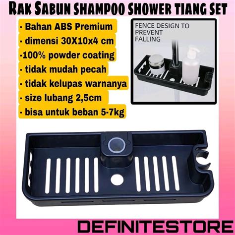 Jual Rak Sabun Shower Tiang Set Tempat Shampoo Kamar Mandi Abs Premium