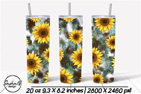 Sunflower Tumbler Wrap Graphic By Sashanikart Creative Fabrica