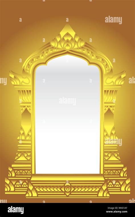 Golden Temple Arch Traditional Or Vintage Design For Frame And Border