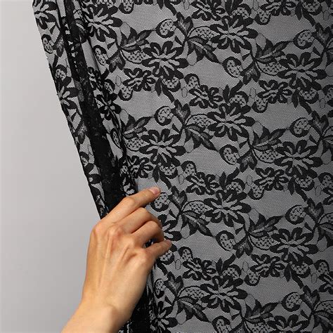 Купить Ткань гипюр стрейч арт.TBY.G039 100г/м² ш.150см, цв.черный, уп ...