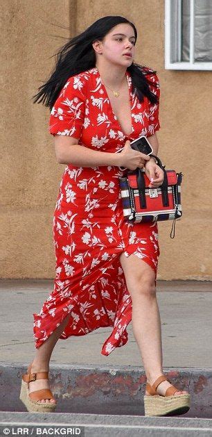 Ariel Winter Flashes Her Ample Bust In Plunging Scarlet Maxi Dress