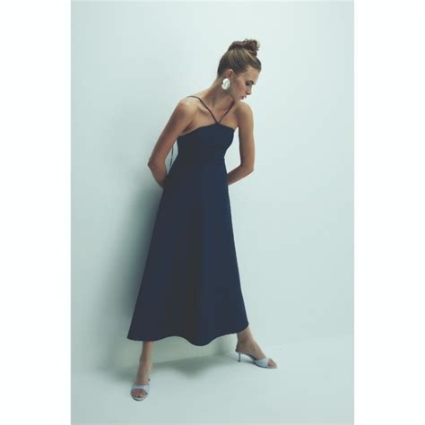 Riley Midi Dress In Midnight Blue NAZLI CEREN Wolf Badger