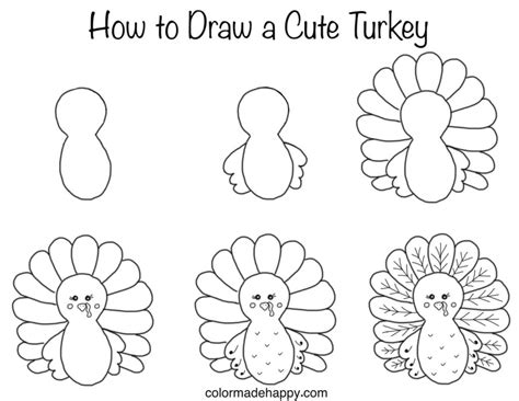 Thanksgiving Turkey Drawings Step By Step