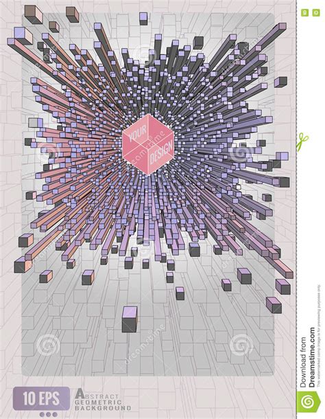 El Cubo Geométrico Abstracto Saca En Fondo Gráfico Ilustración del