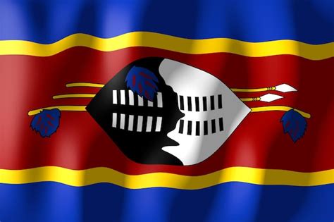 Premium Photo Swaziland Rippled Country Flag