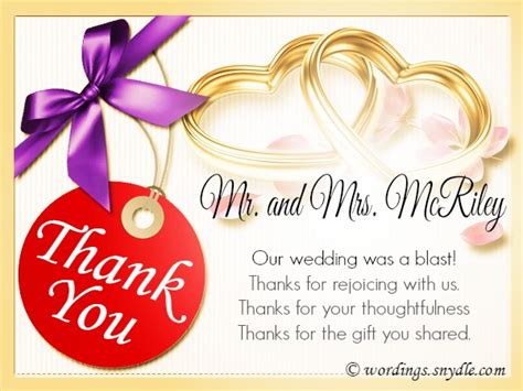 Wedding Thank You Notes - Wordings and Messages