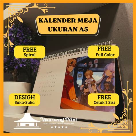 Kalender Meja Custom Ukuran A5 Kalender Meja 2024 Waroengprint