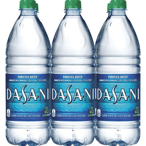 Dasani Purified Water Bottles Enhanced With Minerals 1 Liter 6 Pack Water Chief Markets