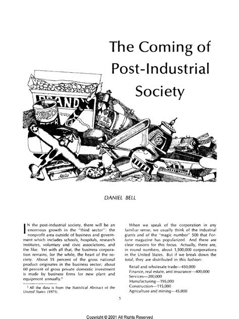 Daniel Bell The Coming Of Post Industrial Society