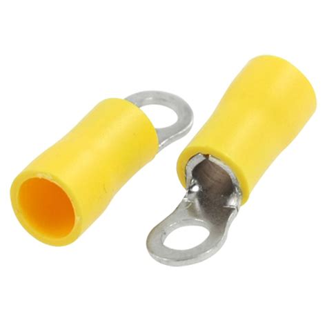 50 Pcs AWG 12 10 Pre Insulated Ring Terminals Cable Lug RV5 5 4S Yellow