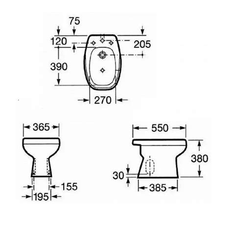 Combo Inodoro Largo Dep Sito De Apoyo Bidet Agujeros Roca Monaco