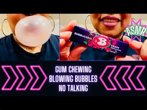 Asmr Gum Chewing Blowing Bubbles Popping Gum Snapping Mouth