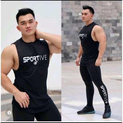 Jual Baju Kaos Singlet Pria Olahraga Gym Fitnes Sportive Shopee Indonesia