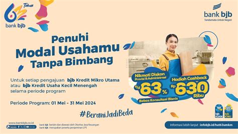 Kredit UMKM Ke Bank Bjb Ada Promo Diskon 63 Dan Cashback KAPOL ID