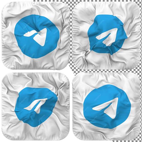 Premium Psd Telegram Flag Squire Shape Isolated Different Waving