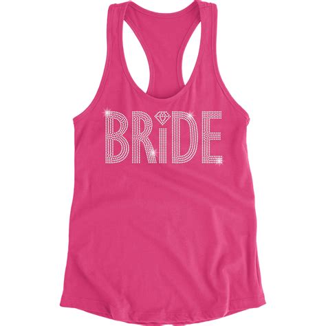 Rhinestone Bride Tank Top With Diamond Personalized Brides