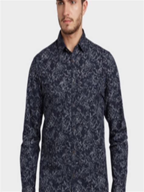 Buy ColorPlus Men Blue Regular Fit Printed Casual Shirt Shirts For