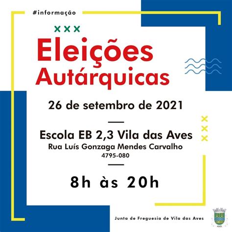 Eleições Autárquicas 2021 Aviso acerca do local de voto Junta de