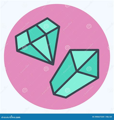 Icon Gemstone Related To Mining Symbol Color Mate Style Simple