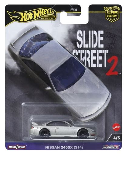 Машинка Hot Wheels Premium Real Riders Car Culture FPY Slide Street Nissan SX S Silvia