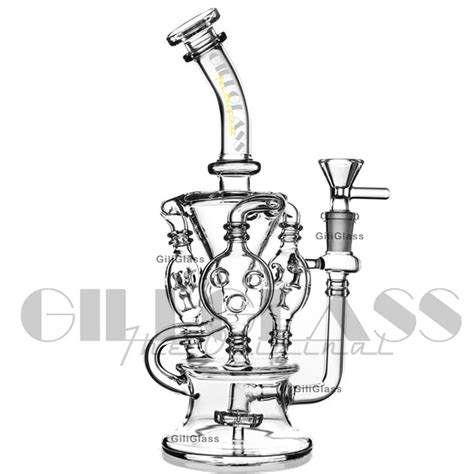 Bulk Order Recycler Vortex Glass Bong For Wax Herb Tobacco Heady Klein Dab Rig With Quartz