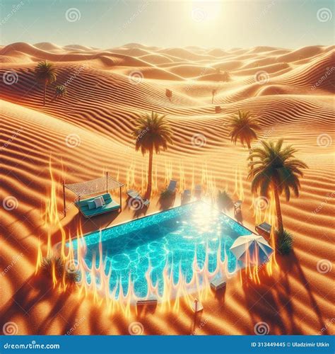 Mystical Mirage In The Hot Desert Stock Illustration Illustration Of Mirage Secrets 313449445