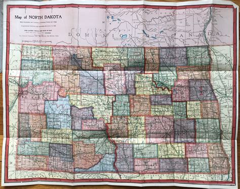 Map of North Dakota with Population and Location of Principal Towns and ...