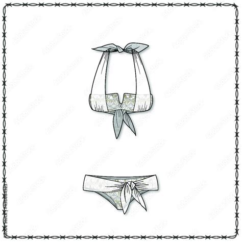 Women S Lingerie Editable Fashion Flat Sketch For Creating New Designs Mockup Stock Vector