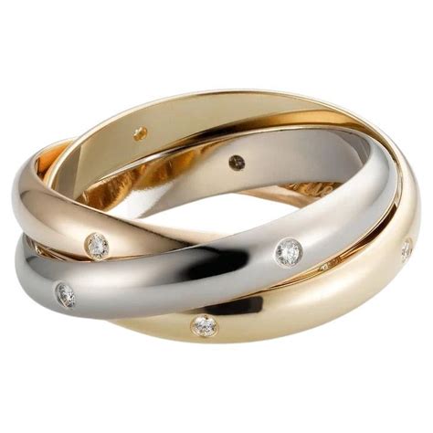 Cartier Trinity Ring Brillant Cut Diamonds K White Rose Yellow