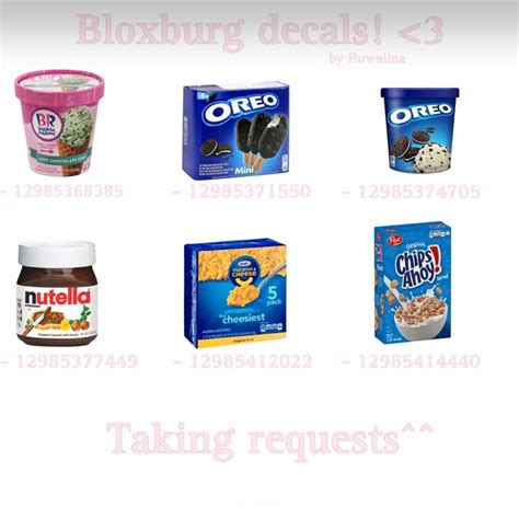 Find More On My Tiktok Page Huwaiinaa Bloxburg Food Decals Bloxburg