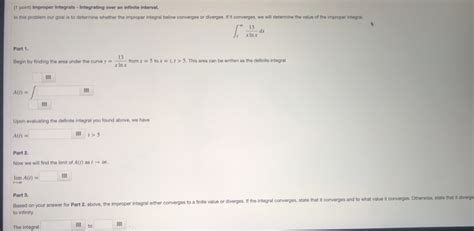 Solved 1 Point Improper Integrals Integrating Over An