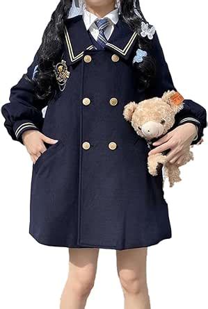 Amazon co jp City Sea Sky スクールコート 女子 制服 Pコート ロング丈 学生 ダッフルコート レディース