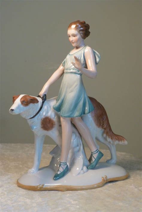 Rare Fasold Stauch Bock Wallendorf Art Deco Porcelain Figurine Lady