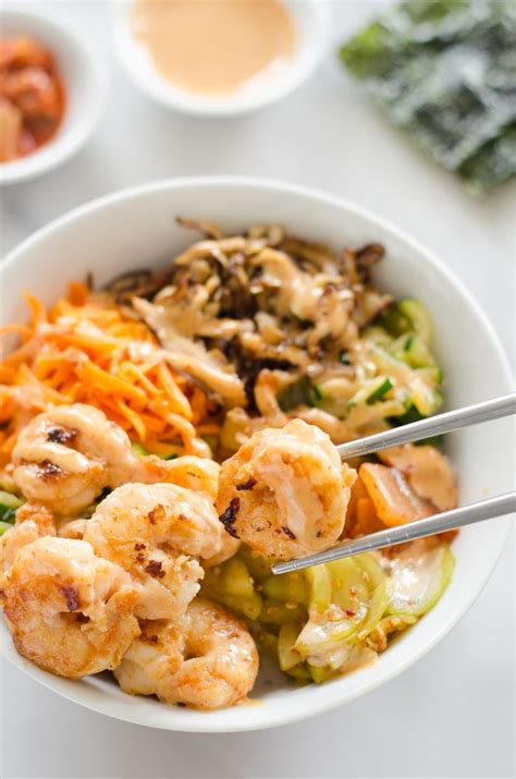 Korean Inspired Shrimp Rice Bowls Recipe Shrimp And Rice Shrimp