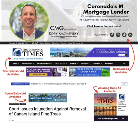 The local newspaper for Coronado. Advertise to Coronado Island residents. 